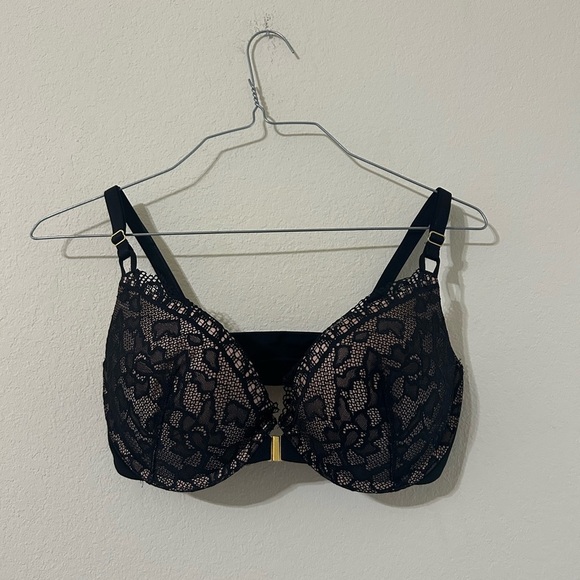 NWT SOMA EMBRACEABLE Push-Up Front-Close Bra  Lace Black Size 32DD Soft Stretch - Picture 3 of 9